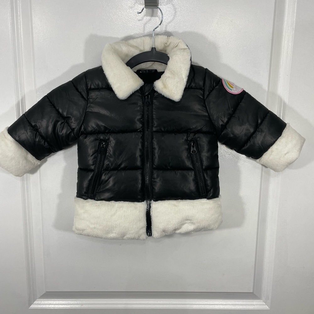 Jessica Simpson Black and White Puffer Jacket Size 12 Months